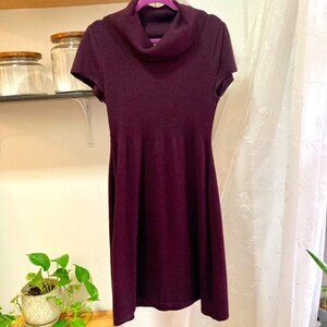 Calvin Klein Short Sleeve Knit Purple Sweater Dress 12